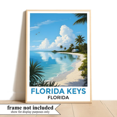Stunning Florida Keys Coastal Beach Poster Tropical Home Decor And Travel Souvenir Landscape Wall Art Painting Print Ideal For Living Room Office Bedroom Decor Unframed | teecentury