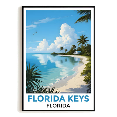 Stunning Florida Keys Coastal Beach Poster Tropical Home Decor And Travel Souvenir Landscape Wall Art Painting Print Ideal For Living Room Office Bedroom Decor Unframed | teecentury