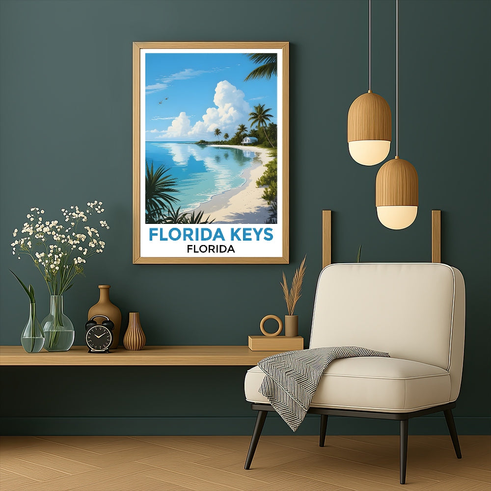 Stunning Florida Keys Coastal Beach Poster Tropical Home Decor And Travel Souvenir Landscape Wall Art Painting Print Ideal For Living Room Office Bedroom Decor Unframed | teecentury