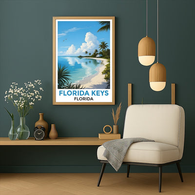 Stunning Florida Keys Coastal Beach Poster Tropical Home Decor And Travel Souvenir Landscape Wall Art Painting Print Ideal For Living Room Office Bedroom Decor Unframed | teecentury