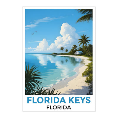 Stunning Florida Keys Coastal Beach Poster Tropical Home Decor And Travel Souvenir Landscape Wall Art Painting Print Ideal For Living Room Office Bedroom Decor Unframed | teecentury