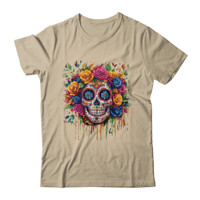 Sugar Skull Black White Image Day Dead Dios De Los Muertos Shirt & Tank Top | teecentury
