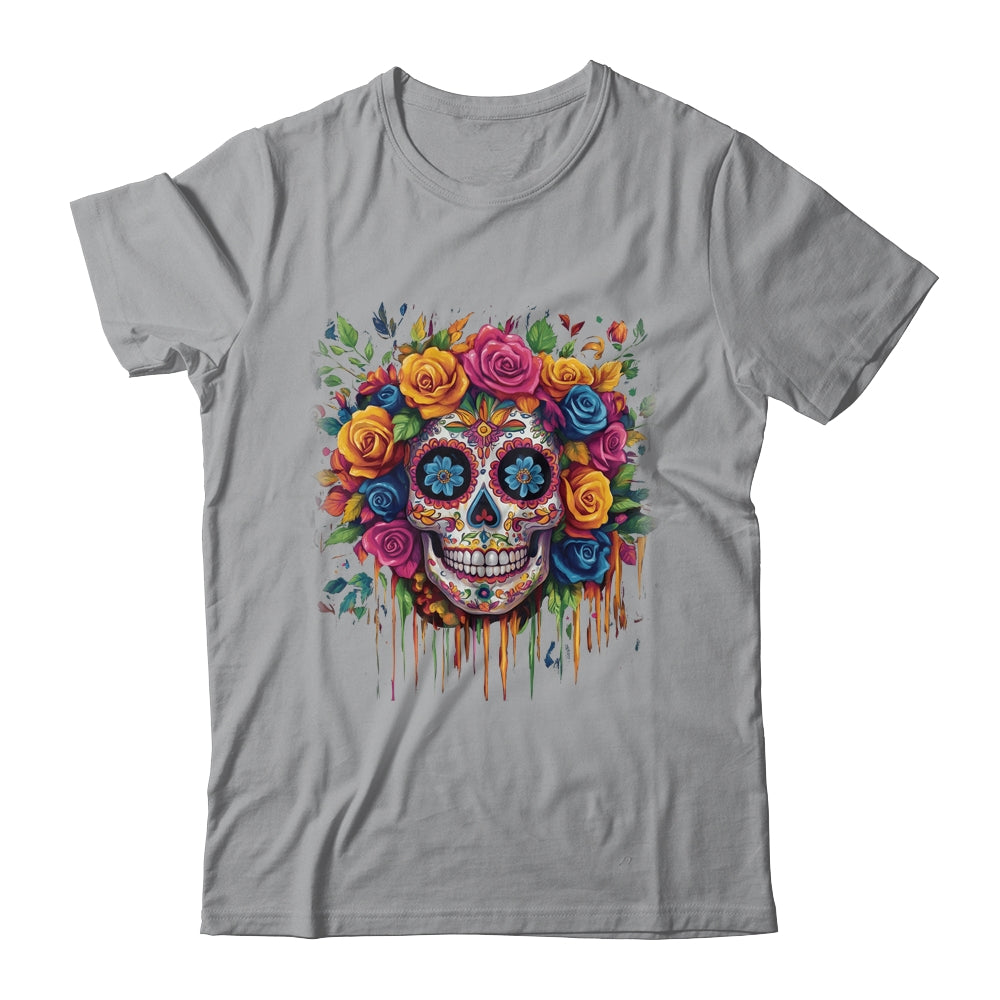 Sugar Skull Black White Image Day Dead Dios De Los Muertos Shirt & Tank Top | teecentury