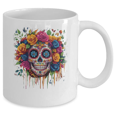 Sugar Skull Black White Image Day Dead Dios De Los Muertos Mug | teecentury