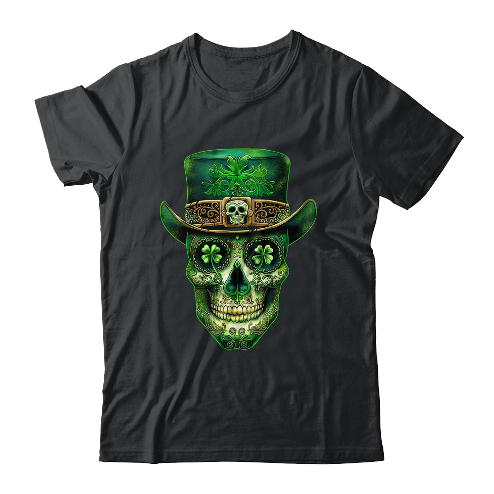 Sugar Skull Saint Patricks Day Of Dead Leprechaun Men Women Shirt & Hoodie | teecentury