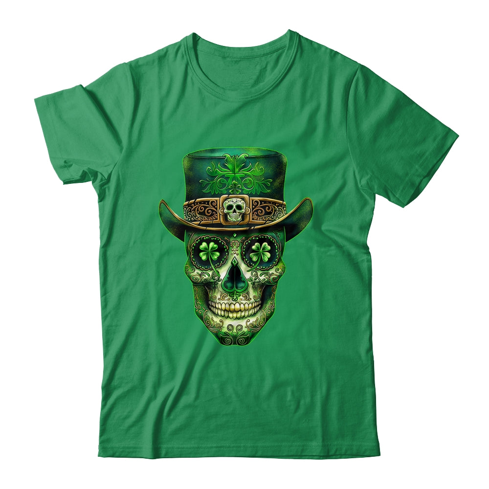 Sugar Skull Saint Patricks Day Of Dead Leprechaun Men Women Shirt & Hoodie | teecentury