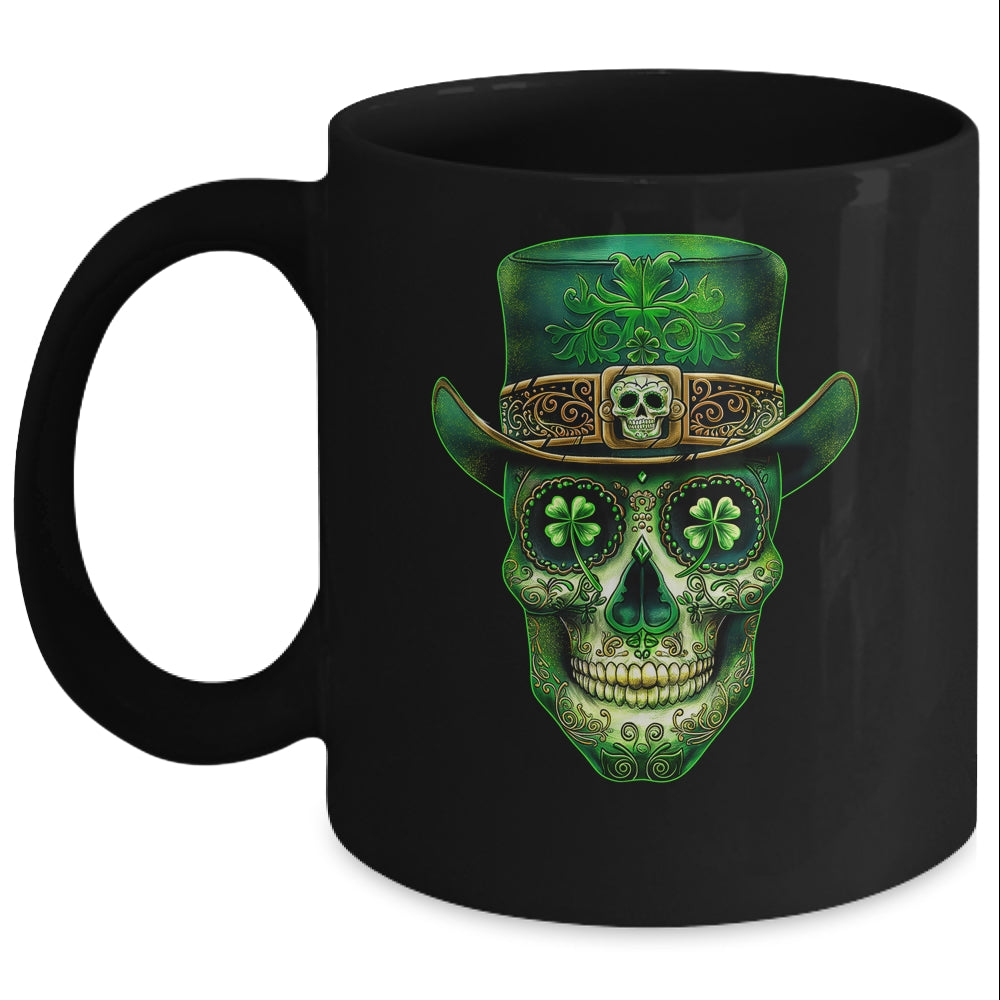 Sugar Skull Saint Patricks Day Of Dead Leprechaun Men Women Mug | teecentury