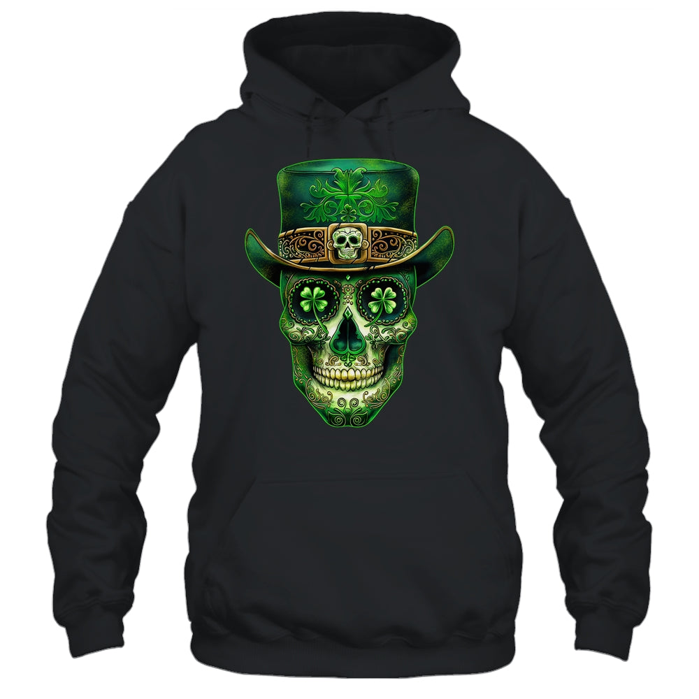 Sugar Skull Saint Patricks Day Of Dead Leprechaun Men Women Shirt & Hoodie | teecentury