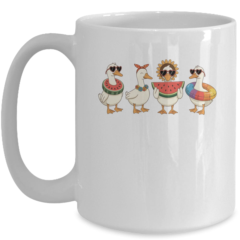 Summer Goose Hello Summer Vibes Goose Lover Beach Vacation Mug | teecentury