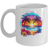 Summer Vacation Beach Palm Trees Hibiscus Flowers Sunset Mug | teecentury