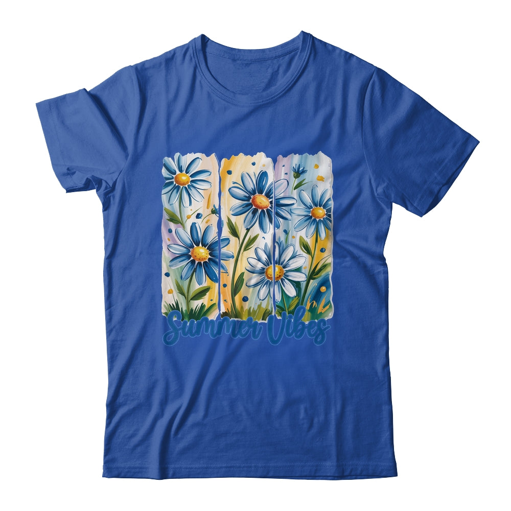 Summer Vibes Blue Floral Summer Women Wildflower Graphic Shirt & Tank Top | teecentury