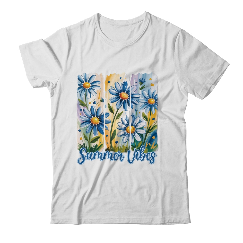 Summer Vibes Blue Floral Summer Women Wildflower Graphic Shirt & Tank Top | teecentury