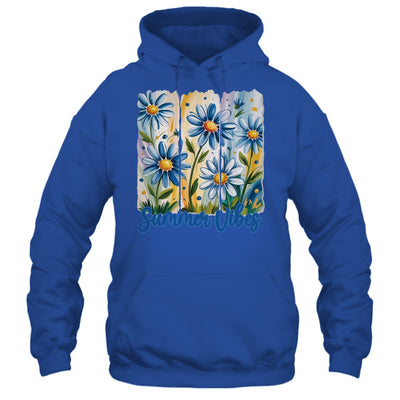 Summer Vibes Blue Floral Summer Women Wildflower Graphic Shirt & Tank Top | teecentury