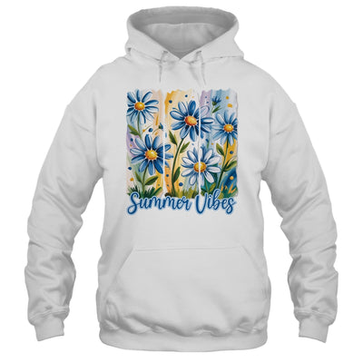 Summer Vibes Blue Floral Summer Women Wildflower Graphic Shirt & Tank Top | teecentury