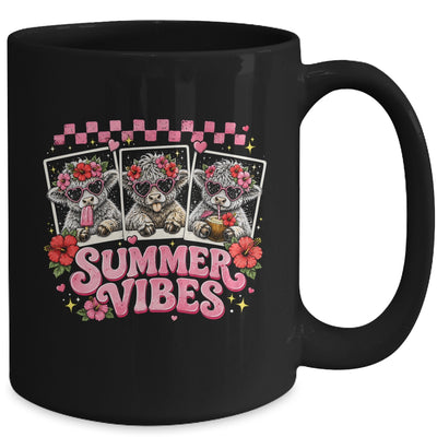Summer Vibes Highland Cow Funny Beach Vacation Women Girls Mug | teecentury