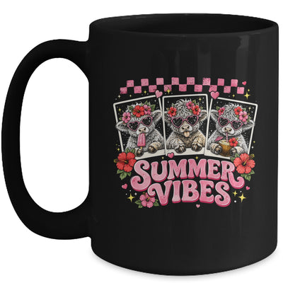 Summer Vibes Highland Cow Funny Beach Vacation Women Girls Mug | teecentury