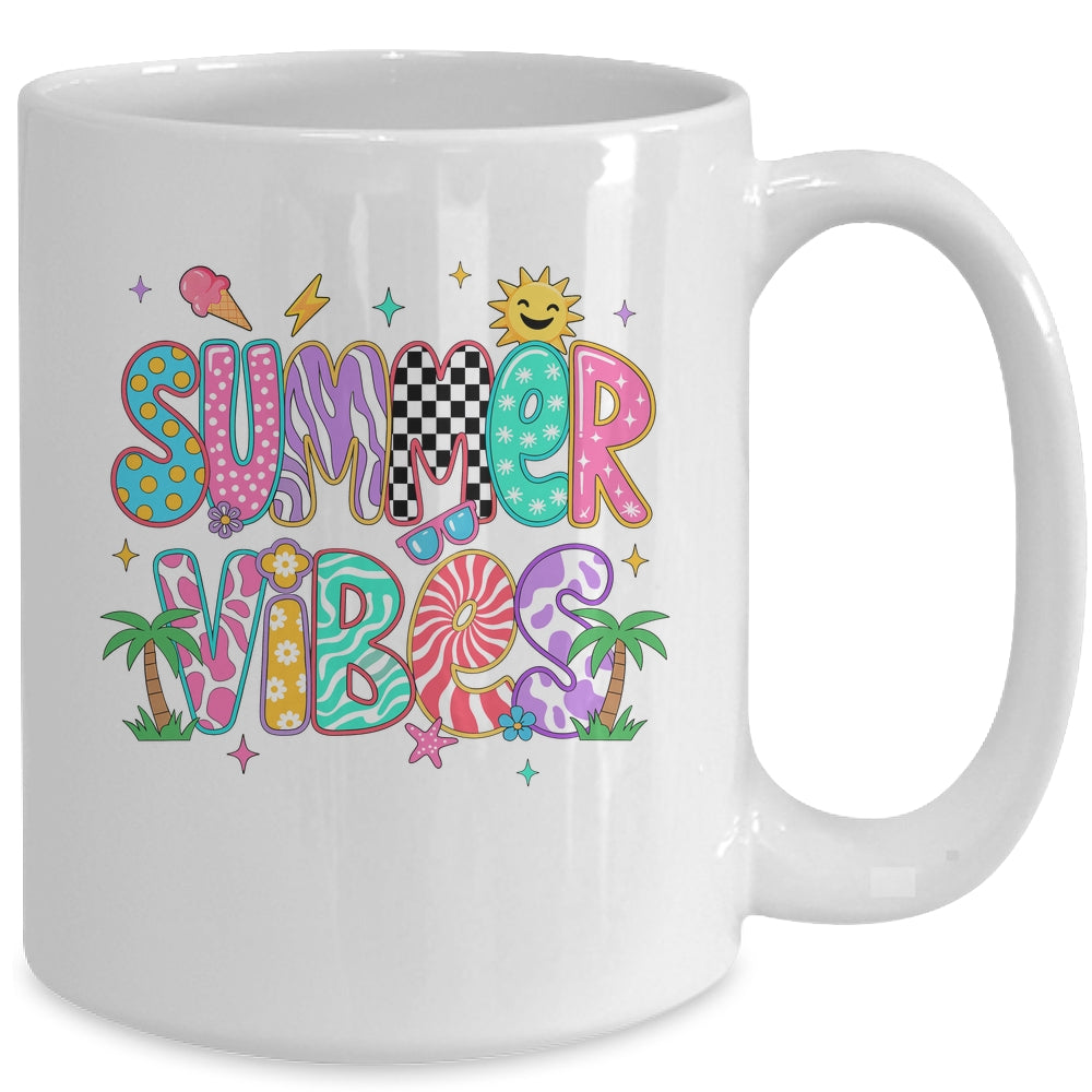 Summer Vibes Retro Hello Summer Vacation Women Girls Boys Mug | teecentury