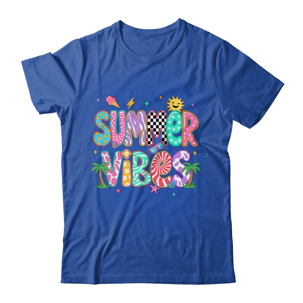 Summer Vibes Retro Hello Summer Vacation Women Girls Boys Shirt & Tank Top | teecentury
