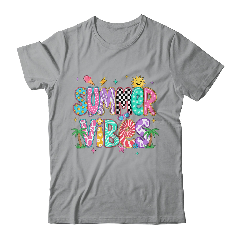 Summer Vibes Retro Hello Summer Vacation Women Girls Boys Shirt & Tank Top | teecentury