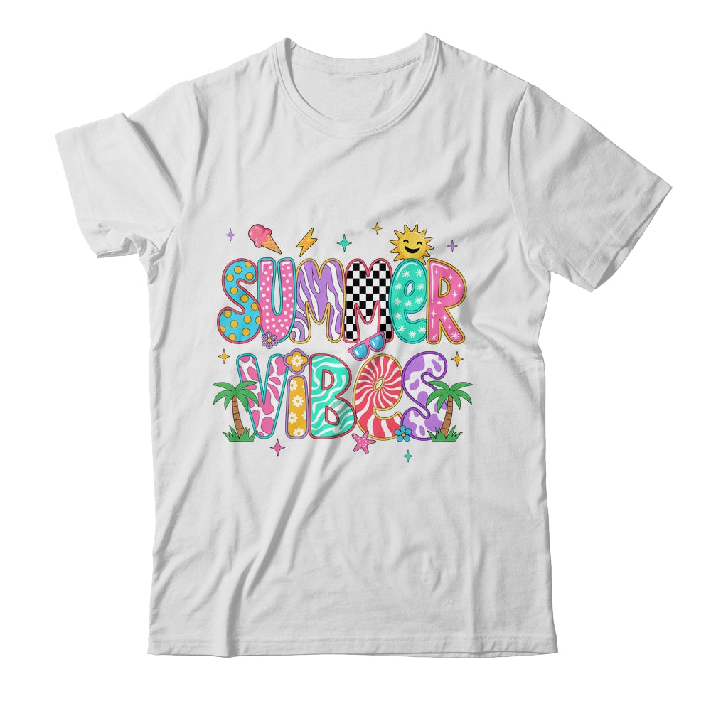 Summer Vibes Retro Hello Summer Vacation Women Girls Boys Shirt & Tank Top | teecentury