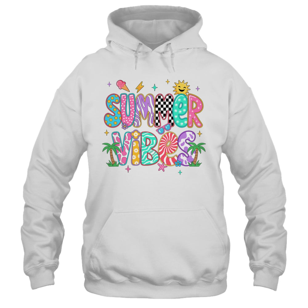 Summer Vibes Retro Hello Summer Vacation Women Girls Boys Shirt & Tank Top | teecentury