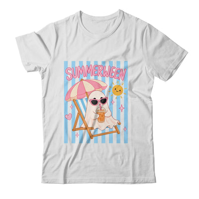 Summerween Ghost Coffee Striped Halloween Summer Spooky Boo Shirt & Tank Top | teecentury