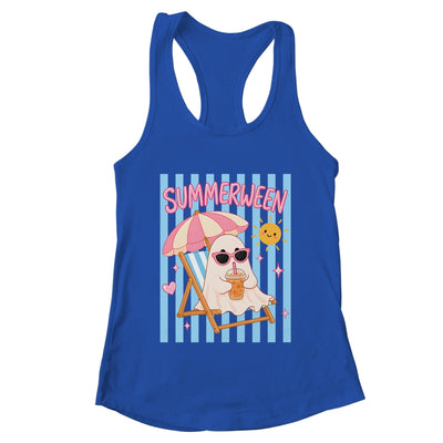 Summerween Ghost Coffee Striped Halloween Summer Spooky Boo Shirt & Tank Top | teecentury
