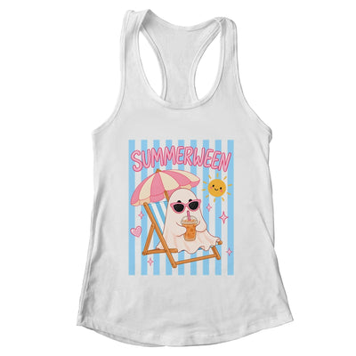 Summerween Ghost Coffee Striped Halloween Summer Spooky Boo Shirt & Tank Top | teecentury