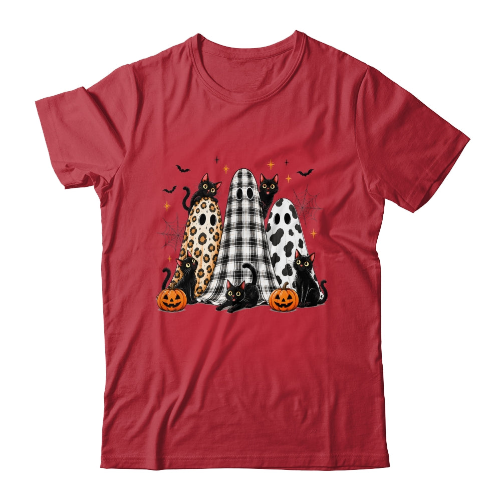 Summerween Ghost Leopard Cat Retro Halloween Spooky Season Shirt & Sweatshirt | teecentury
