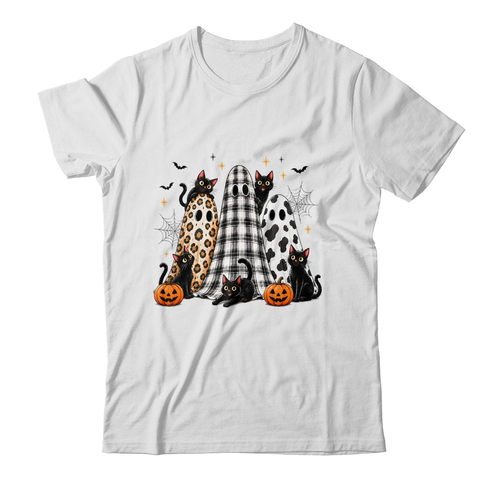 Summerween Ghost Leopard Cat Retro Halloween Spooky Season Shirt & Sweatshirt | teecentury