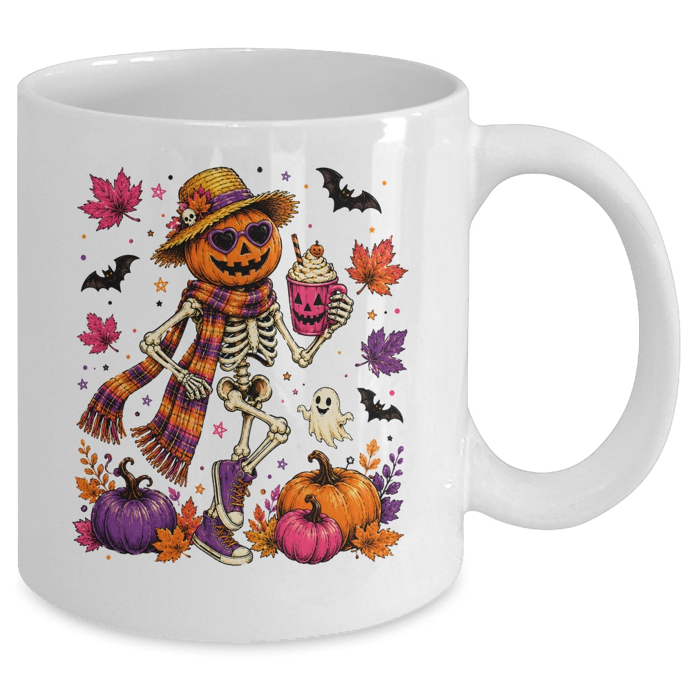 Summerween Ghost Retro Halloween Skeleton Spooky Season Mug | teecentury