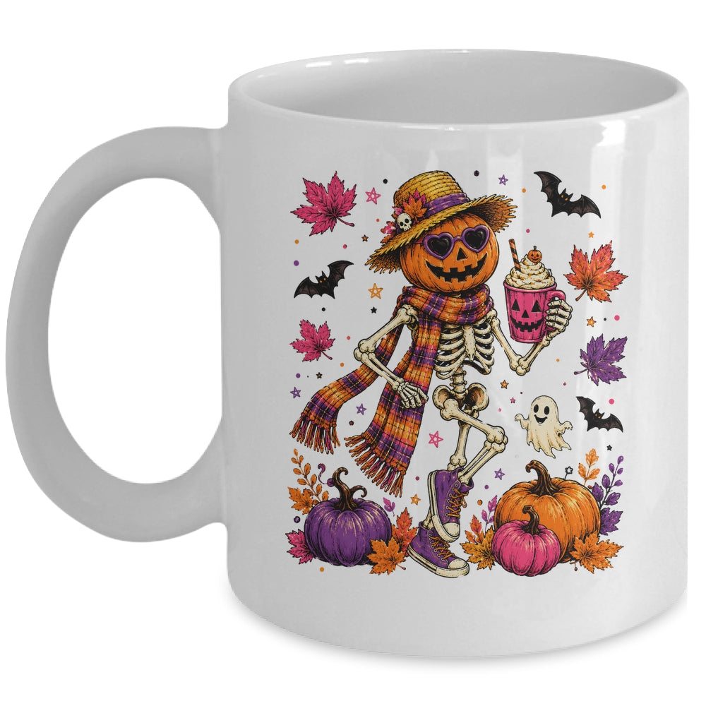 Summerween Ghost Retro Halloween Skeleton Spooky Season Mug | teecentury