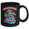 Summerween Mermaid Skeleton Halloween Flamingo Summer Vacay Mug | teecentury