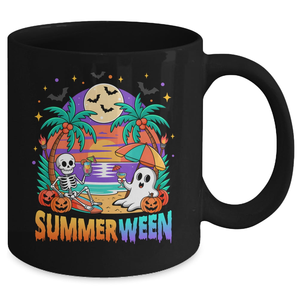 Summerween Summer Skeleton Party Halloween Vibes Vacation Mug | teecentury