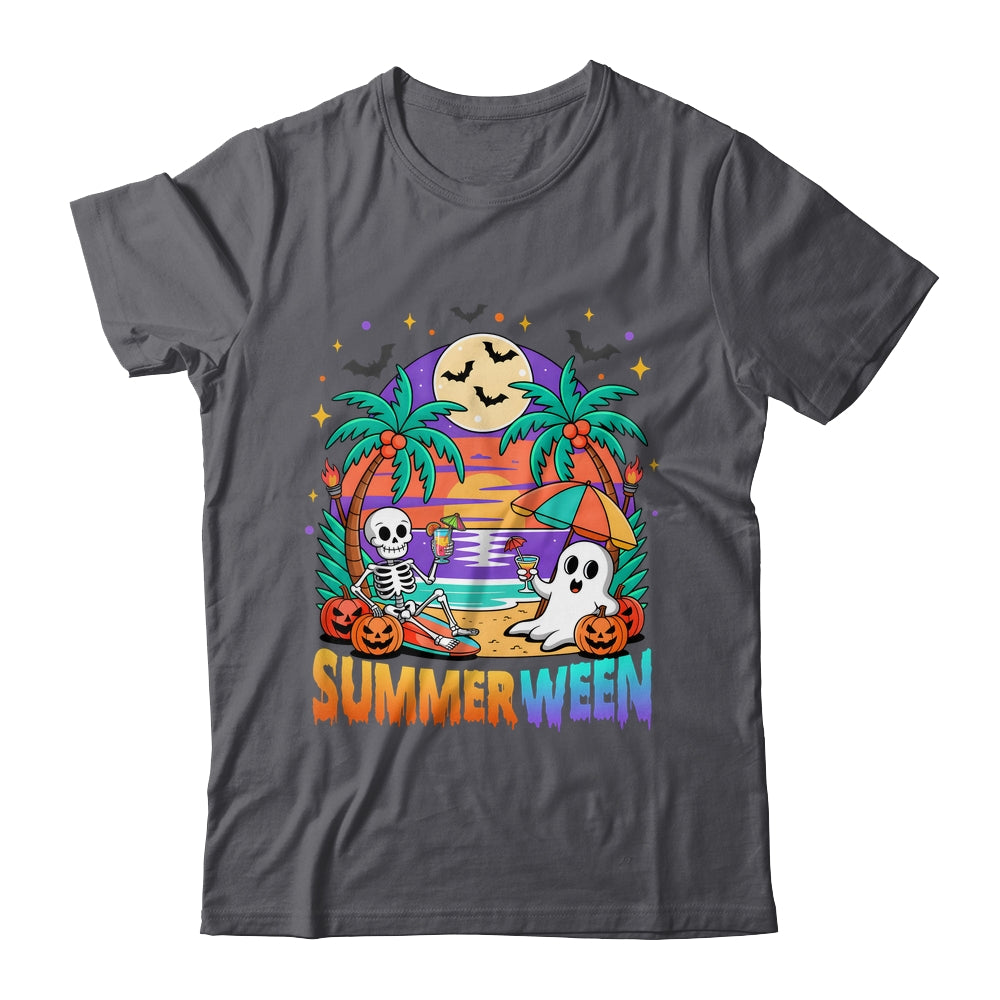 Summerween Summer Skeleton Party Halloween Vibes Vacation Shirt & Tank Top | teecentury