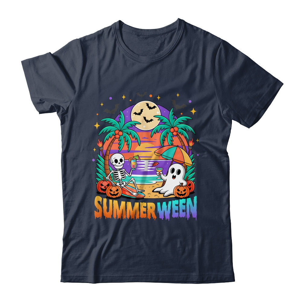 Summerween Summer Skeleton Party Halloween Vibes Vacation Shirt & Tank Top | teecentury