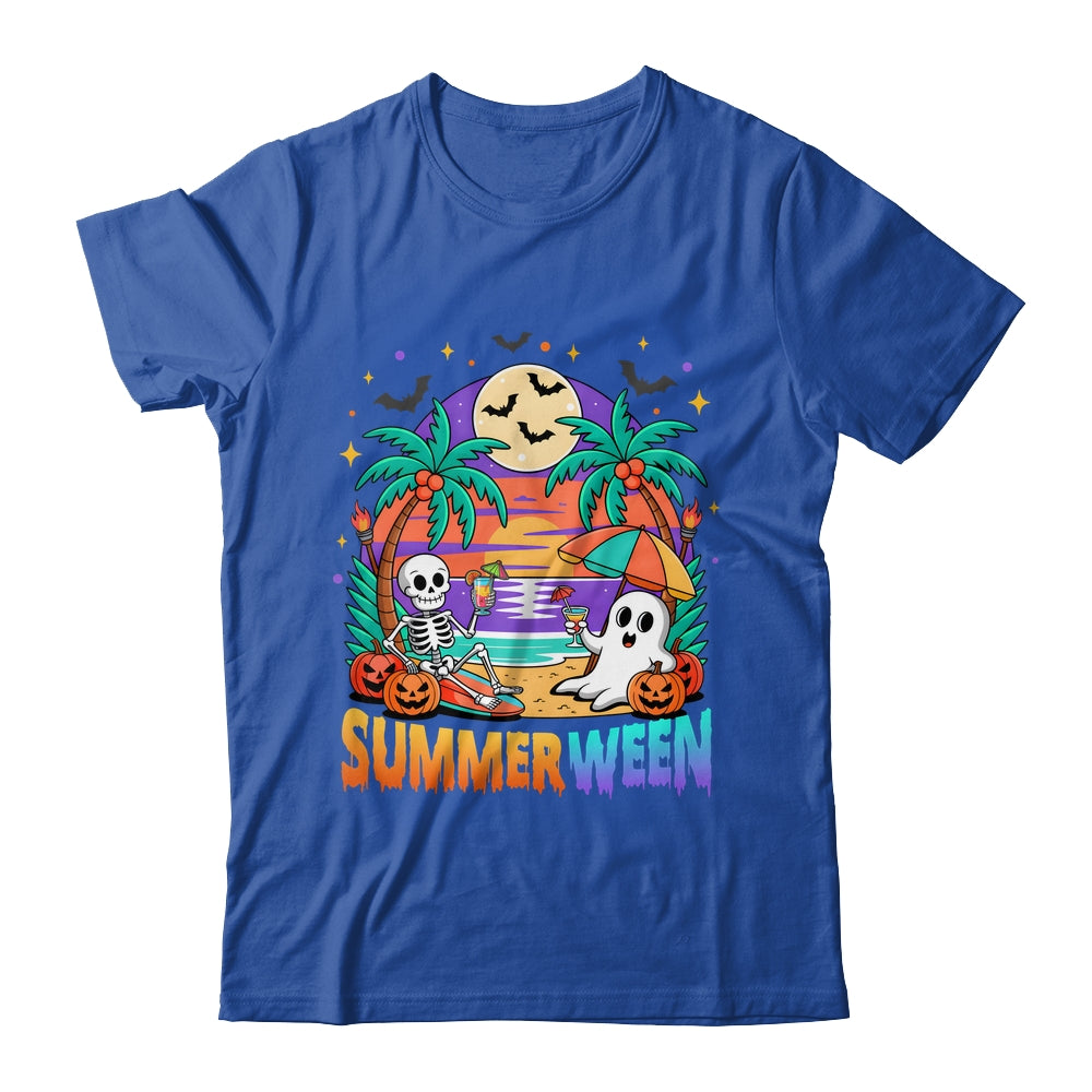 Summerween Summer Skeleton Party Halloween Vibes Vacation Shirt & Tank Top | teecentury