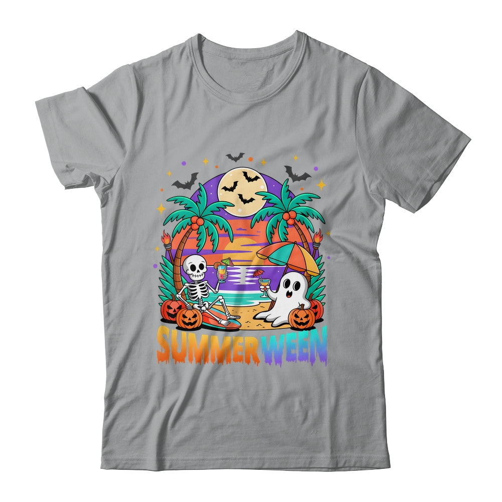 Summerween Summer Skeleton Party Halloween Vibes Vacation Shirt & Tank Top | teecentury