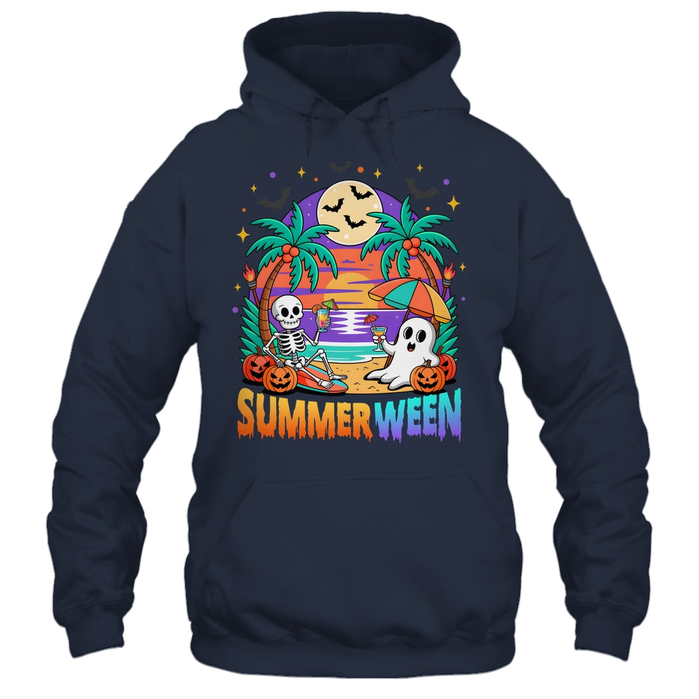 Summerween Summer Skeleton Party Halloween Vibes Vacation Shirt & Tank Top | teecentury