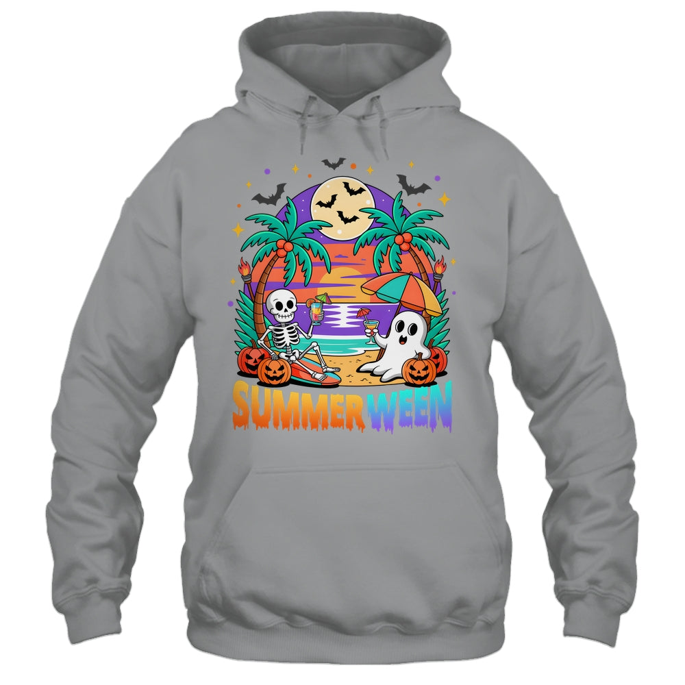Summerween Summer Skeleton Party Halloween Vibes Vacation Shirt & Tank Top | teecentury