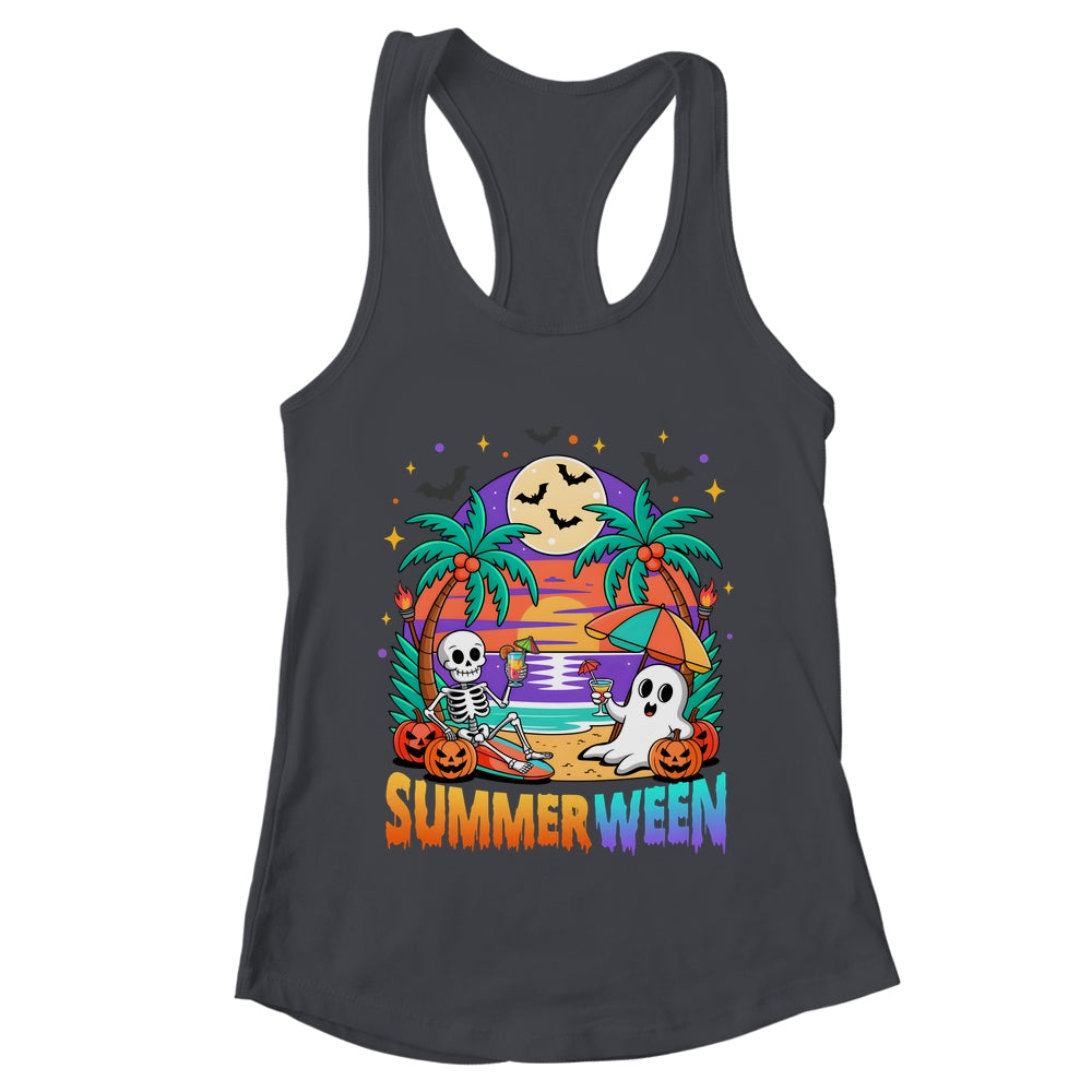Summerween Summer Skeleton Party Halloween Vibes Vacation Shirt & Tank Top | teecentury