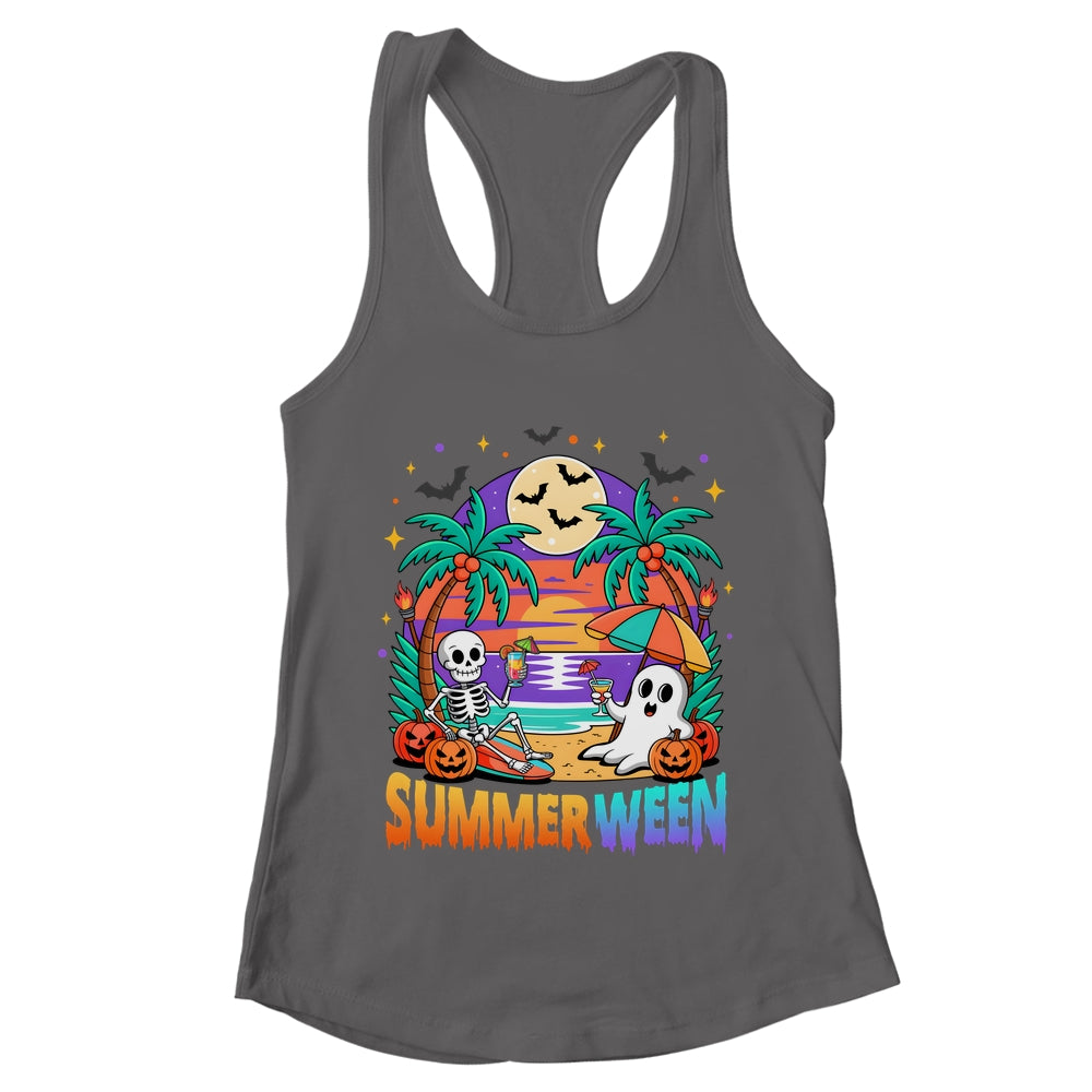Summerween Summer Skeleton Party Halloween Vibes Vacation Shirt & Tank Top | teecentury