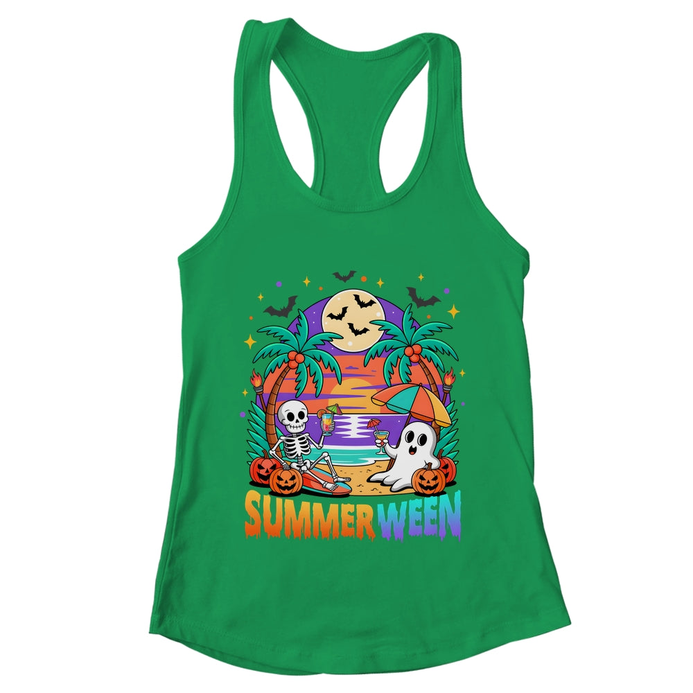 Summerween Summer Skeleton Party Halloween Vibes Vacation Shirt & Tank Top | teecentury