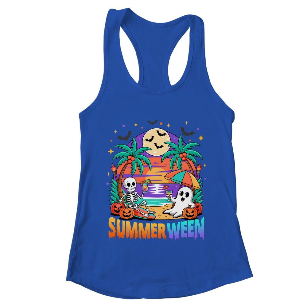 Summerween Summer Skeleton Party Halloween Vibes Vacation Shirt & Tank Top | teecentury