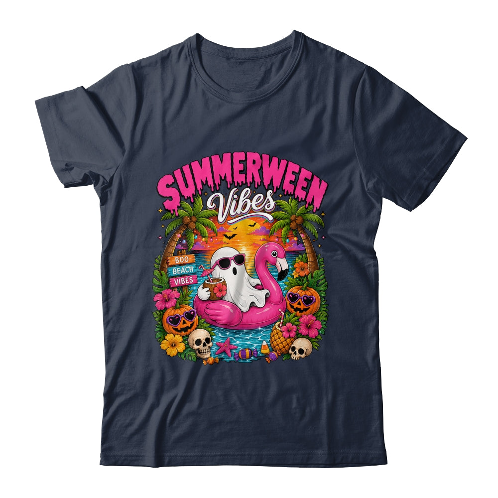 Summerween Vibes Spooky Ghost Beach Summer Halloween Women Shirt & Tank Top | teecentury
