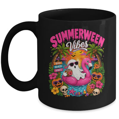 Summerween Vibes Spooky Ghost Beach Summer Halloween Women Mug | teecentury
