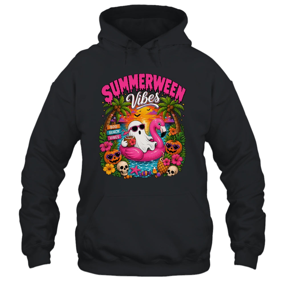 Summerween Vibes Spooky Ghost Beach Summer Halloween Women Shirt & Tank Top | teecentury