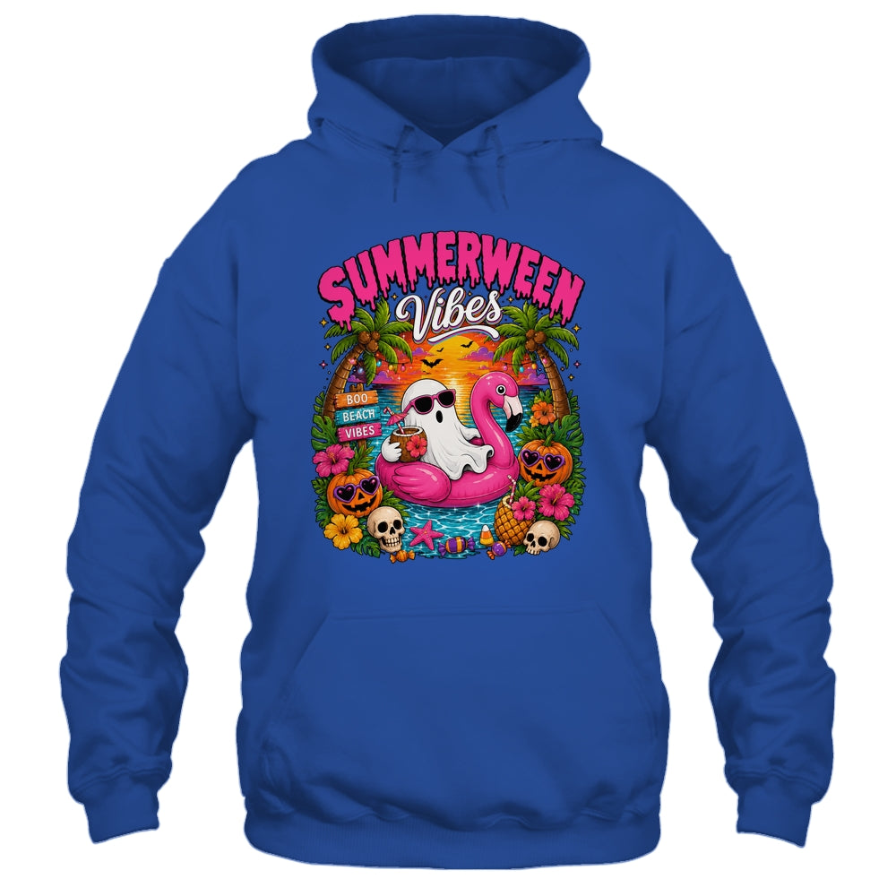 Summerween Vibes Spooky Ghost Beach Summer Halloween Women Shirt & Tank Top | teecentury