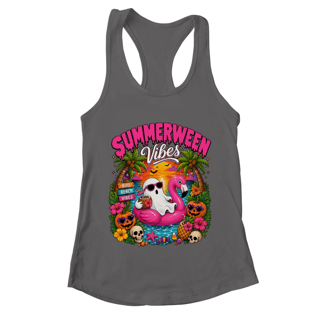 Summerween Vibes Spooky Ghost Beach Summer Halloween Women Shirt & Tank Top | teecentury