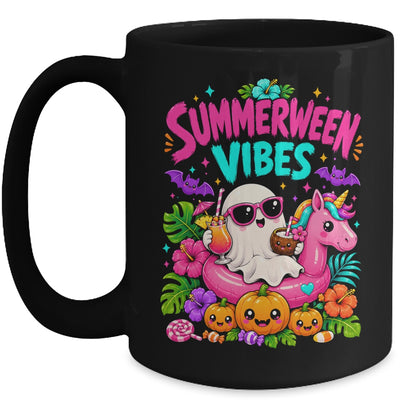 Summerween Vibes Spooky Ghost Unicorn Halloween Beach Summer Mug | teecentury